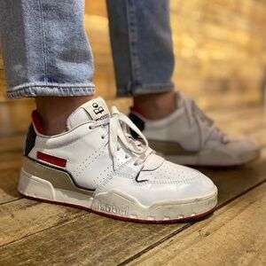 Isabel Marant Emree low-top sneakers White and Red Sneakers